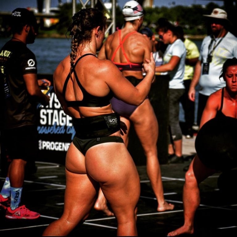 Dani Elle Speegle competing in a CrossFit event, boasting big and curvy glu...